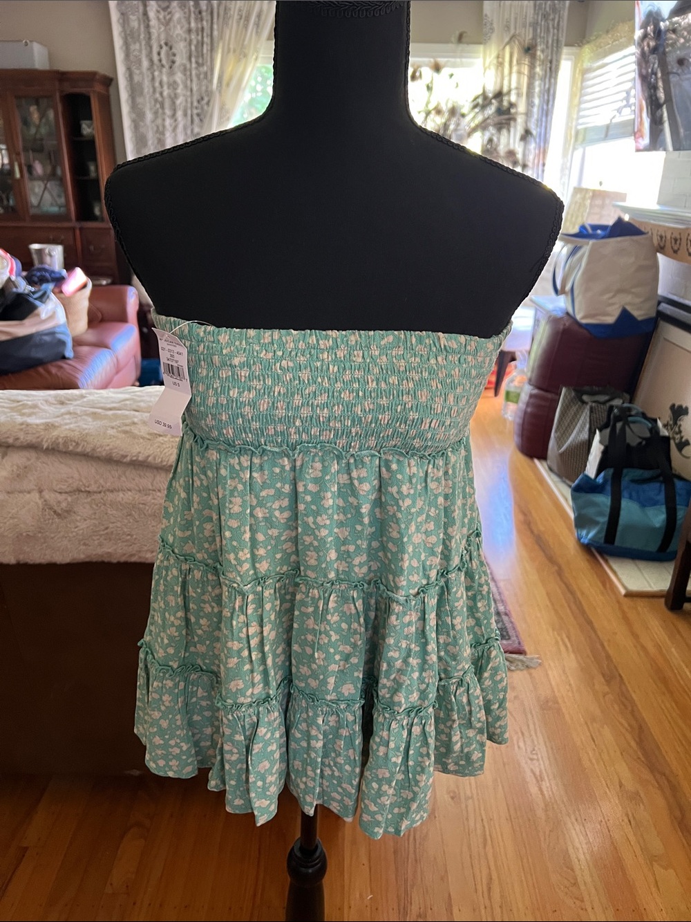American Eagle Outfitters Mint Green Floral Smocked skirt or top